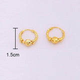 24k Gold Titanium Bali Hoop Earrings