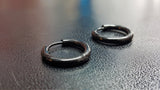 Titanium Black Hoops Pair, 10mm, 12mm, 15mm, Titanium Hoops