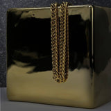 18K Gold Titanium Boxer Cuban Chain