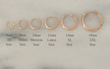 Titanium Gold Snap On Hoops Pair, 10mm, 12mm, 15mm, Titanium Hoops