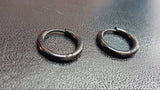 Titanium Black Hoops Pair, 10mm, 12mm, 15mm, Titanium Hoops