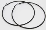 Jet Black Titanium Large Hoops Pair, 50mm, 60mm, 70mm