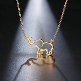 Titanium Elephant Minimalist Chain Necklace