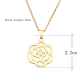 Titanium Rose Pendant Minimalist Chain Necklace