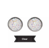 Titanium Starry Sky Crystal Stud Earrings