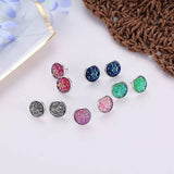 Titanium Starry Sky Crystal Stud Earrings