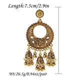 Gold Indian Jhumka Round Earrings Pair