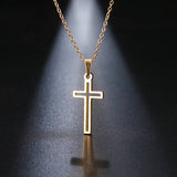 Titanium Cross Minimalist Chain Necklace