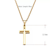 Titanium Cross Minimalist Chain Necklace