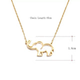 Titanium Elephant Minimalist Chain Necklace