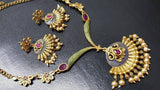 Princess Jasmine Kundan Necklace & Crystal Earring Set