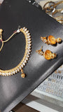 Rani Gold Kundan Crystal Necklace & Crystal Earring Set