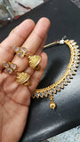 Rani Gold Kundan Crystal Necklace & Crystal Earring Set