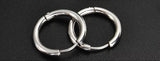 Titanium Silver Snap On Hoops Pair • 10mm • 12mm •15mm• •Titanium•