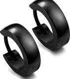 Titanium Black Snap Back Hoop Earring Pair