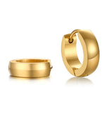 Titanium Gold Snap Back Hoop Earring Pair