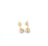 Titanium Gold Drop Crystal Screw On Stud Earrings