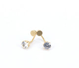Titanium Gold Drop Crystal Screw On Stud Earrings