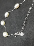 White Natural Freshwater 7mm Pearls Bracelet