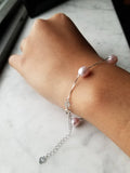 Purple Natural Freshwater 7mm Pearls Bracelet