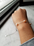 Pink Natural Freshwater 7mm Pearls Bracelet