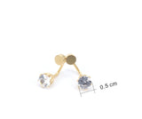 Titanium Gold Drop Crystal Screw On Stud Earrings