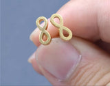 Titanium Gold Infinity Stud Earrings