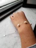 White Natural Freshwater 7mm Pearls Bracelet
