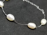 White Natural Freshwater 7mm Pearls Bracelet