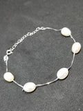 White Natural Freshwater 7mm Pearls Bracelet