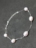 Purple Natural Freshwater 7mm Pearls Bracelet