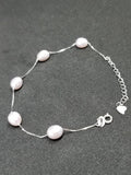 Purple Natural Freshwater 7mm Pearls Bracelet