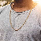 18k Gold Titanium Boxer Cuban Chain