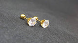 Titanium Gold Earrings, Gold Studs, Earrings, Gold Screw Back Earrings