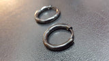 Titanium Black Hoops Pair, Hypoallergenic, Sleeper, Cartilage, 10mm, 12mm, 15mm