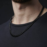 Black Titanium Chain, Black Chain, Chains, Waterproof, Gifts For Men, 7mm Width