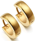 Titanium Gold Snap Back Hoop Earring Pair, Hypoallergenic