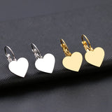 Titanium Gold Hoops Pair, Hypoallergenic, Sleeper, Heart Earrings