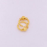 24k Gold Titanium Bali Hoop Earrings, Bali Nattiyan Earrings