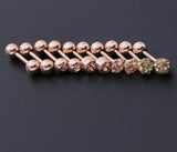 Titanium Rose Gold Earrings, Ball Back Screw on Studs Pair, Hypoallergenic