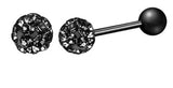 Titanium Black Earrings, Ball Back Screw on Studs Pair, Hypoallergenic