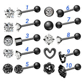 Titanium Black Earrings, Ball Back Screw on Studs Pair, Hypoallergenic