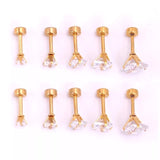 Titanium Gold Earrings, Silver Studs, Earrings, Gold Screw Back Earrings