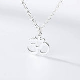 Rose Gold Titanium Om Pendant Necklace, Thin Rose Gold Chain