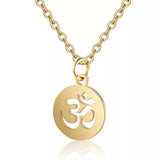 Silver Titanium Om Pendant Necklace, Thin Silver Chain, Silver Om Pendant
