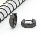 Titanium Black Snap Back Hoop Earring Pair, Hypoallergenic