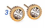 18K Gold Titanium Push Back Studs