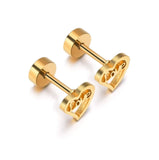 Titanium Silver Heart of Love Screw on Studs Pair, Hypoallergenic