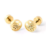 Titanium Silver Tree Of Life Screw on Studs Pair, Hypoallergenic