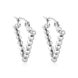 Titanium Silver Snap Back Hoop Earring Pair, Hypoallergenic, Minimalist